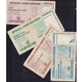 BEST DEAL!! 4 SPECIAL AGRO CHEQUES SET 2008 5,25,50&100 DOLLARS P61,62,63,64 VF
