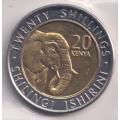 KENYA: Coins Set : 1, 5, 10, 20 SHILLINGS. 2018. All Mint with AFRICAN ANIMALS