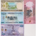 4 X Rwanda Banknotes 500-5,000 Francs Banknote Set, 2014-2019, P-39-42, UNC