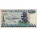 ZIMBABWE $20 Dollars 1983, P-4c VF