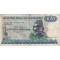 ZIMBABWE $20 Dollars 1983, P-4c F