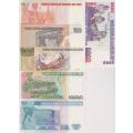 6 x Peru Banknotes 10, 50, 100, 500, 1000, 5000  Intis - UNC