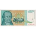 YUGOSLAVIA 500,000 DINARA 1993 P 131 VF