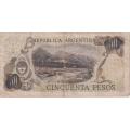 Argentina 50 Pesos 1974-1975 P-296 F