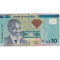 NAMIBIA 10 DOLLARS (P11) 2013  VF