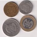 4 X MOZAMBIQUE COINS  2012 50centavos, 1, 5, 10 meticals - KM136-KM140