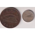 IRELAND - 1 Penny 1942 & 3d 1943  -  KM11&12