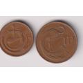 IRELAND 1971 -  - ½ Penny & 1 Penny KM19 & 20 (bronze)