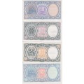 4 x Egypt 10 Piastres Banknotes  UNC