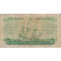 REPUBLIC OF SOUTH AFRICA - 10 RAND G.Rissik C/48  1962  A/E 498 VF PIN HOLE