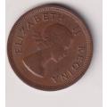 UNION OF SOUTH AFRICA - ¼ Penny - Farthing - Queen Elizabeth ll  1955 Bronze