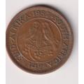 UNION OF SOUTH AFRICA - ¼ Penny - Farthing - Queen Elizabeth ll  1957 Bronze