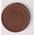 UNION OF SOUTH AFRICA - ¼ Penny - Farthing - Queen Elizabeth ll  1958 Bronze