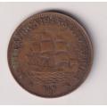UNION OF SOUTH AFRICA - ½ Penny - KING GEORGE VI - 1945 Bronze