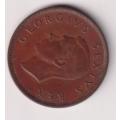 UNION OF SOUTH AFRICA - ½ Penny - KING GEORGE VI - 1952  Bronze
