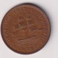 UNION OF SOUTH AFRICA - ½ Penny - QUEEN ELIZABETH II 1953  Bronze