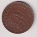 UNION OF SOUTH AFRICA - ½ Penny - QUEEN ELIZABETH II 1956  Bronze