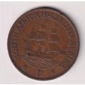 UNION OF SOUTH AFRICA -One Penny - King George VI 1942  Bronze