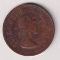 UNION OF SOUTH AFRICA - One Penny - Queen Elizabeth II 1955  Bronze