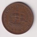 UNION OF SOUTH AFRICA - One Penny - Queen Elizabeth II 1959  Bronze