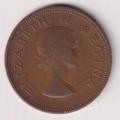 UNION OF SOUTH AFRICA - One Penny - Queen Elizabeth II 1959  Bronze
