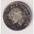 UNION OF SOUTH AFRICA - 3d - TICKEY - King George Vl - 1940 - Silver