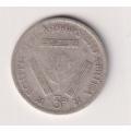 UNION OF SOUTH AFRICA - 3d - TICKEY - King George Vl - 1944 - Silver