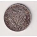 UNION OF SOUTH AFRICA - 3d - TICKEY - King George Vl - 1945 - Silver