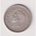 UNION OF SOUTH AFRICA - 3d - TICKEY - King George Vl - 1949 - Silver