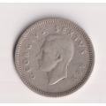 UNION OF SOUTH AFRICA - 3d - TICKEY - King George Vl - 1950 - Silver
