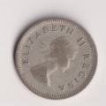 UNION OF SOUTH AFRICA - 3d - TICKEY - Queen Elizabeth ll - 1954 - Silver