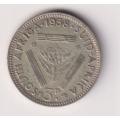 UNION OF SOUTH AFRICA - 3d - TICKEY - Queen Elizabeth ll - 1958 - Silver
