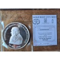 1 oz  Fine Silver - ANGLO BOER WAR COMMEMORATION 2007 - PAUL KRUGER`S EXILE TO EUROPE