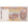 WEST AFRICA STATES - BENIN - 1000 FRANCS 1991-2003 P#211B - VF