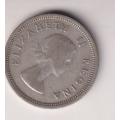 UNION OF SOUTH AFRICA - 1 Shilling 1958 SILVER ELIZABETH II - see scan