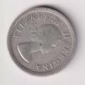 UNION OF SOUTH AFRICA - 1 Shilling 1958 SILVER ELIZABETH II - see scan