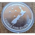 1 oz FINE SILVER - NEW ZEALAND FERN .999 SILVER COIN (CAPSULED)