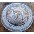 1 oz FINE SILVER - AUSTRALIA $1 KANGAROO 2016  .999 SILVER COIN (CAPSULED)