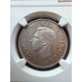 1942 SILVER 2.5 S GEORGE V1 NGC GRADED AU58