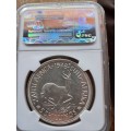 1948  SILVER 5 SHILLINGS CROWN GEORGE V1 NGC GRADED MS62