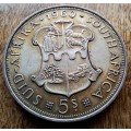 UNION OF SOUTH AFRICA - 1960 5 SHILLINGS - SILVER - UNION BUILDING - see scan