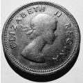 UNION OF SOUTH AFRICA - 1 SHILLING  1957 QUEEN ELIZABETH II - see scan