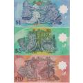 BRUNEI 1, 5, 10 DOLLARS, 1996 P22, P23, P24 UNC - POLYMER