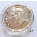 UNION OF SOUTH AFRICA - 1952 5 SHILLINGS - SILVER - GEORGE V1 - EXCELLENT CONDITION - IN CAPSULE