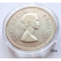 UNION OF SOUTH AFRICA - 1956 5 SHILLINGS - SILVER - ELIZABETH II - EXCELLENT CONDITION - IN CAPSULE