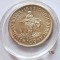 REPUBLIC OF SOUTH AFRICA - 10 cents 1963 SILVER - IN CAPSULE