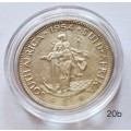 UNION OF SOUTH AFRICA - 1 SHILLINGS 1954 SILVER (IN CAPSULE)