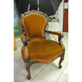 Victorian Mahogany Front Room Chair. Beautifully carved, upholstered in excellent condition