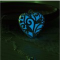 Glow-In-The-Dark Heart Pendant on Chain (Deep Blue)