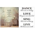 Vinyl Decals Wall Art Stickers - Dance Love Sing Live